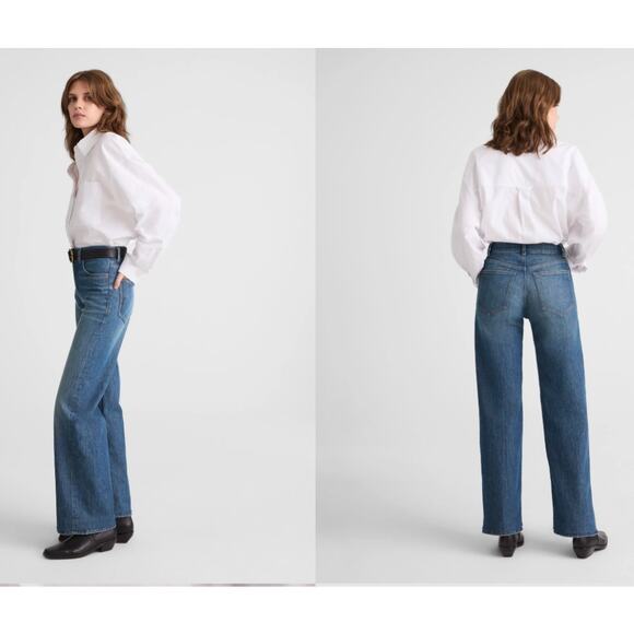 Madewell The Perfect Vintage Wide-Leg Jean in the harvey wash comfort stretch 27 - Picture 2 of 10